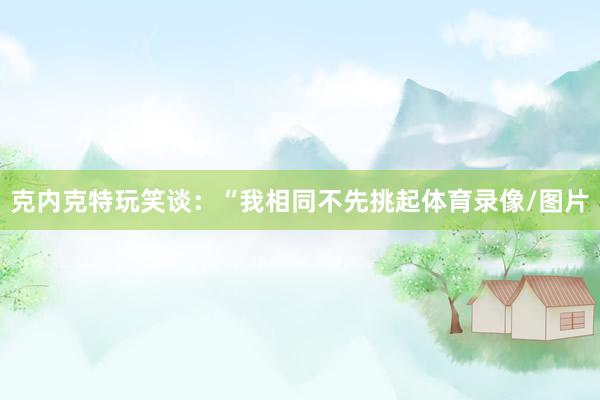 克内克特玩笑谈：“我相同不先挑起体育录像/图片