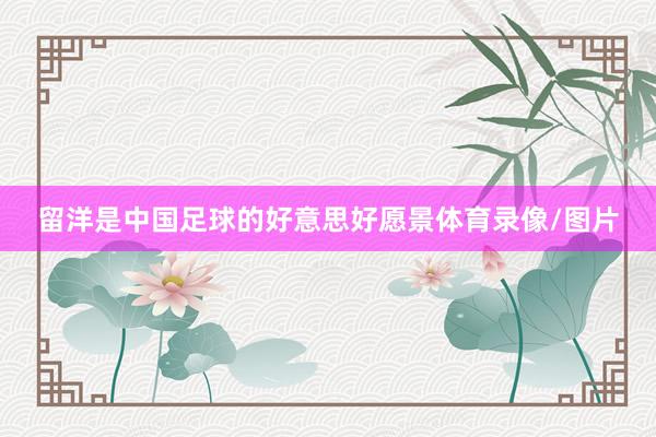 留洋是中国足球的好意思好愿景体育录像/图片