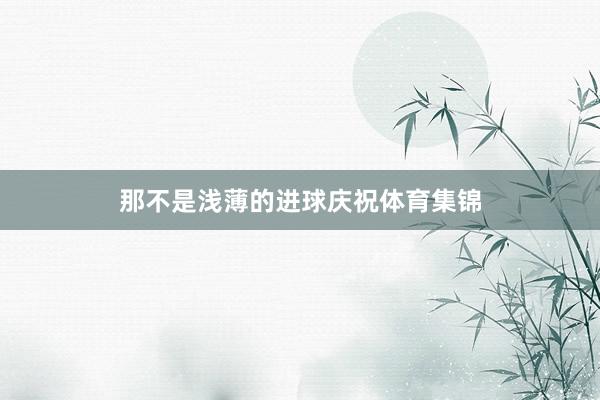 那不是浅薄的进球庆祝体育集锦