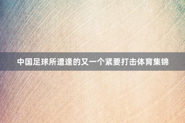 中国足球所遭逢的又一个紧要打击体育集锦