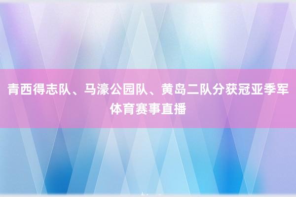 青西得志队、马濠公园队、黄岛二队分获冠亚季军体育赛事直播