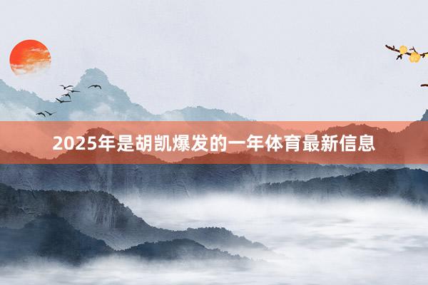 2025年是胡凯爆发的一年体育最新信息