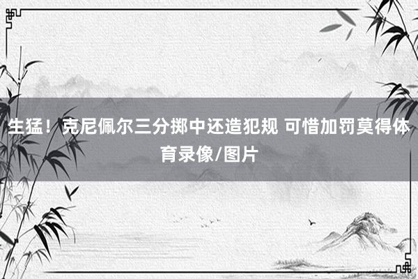 生猛！克尼佩尔三分掷中还造犯规 可惜加罚莫得体育录像/图片