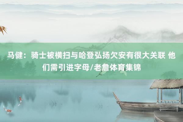 马健：骑士被横扫与哈登弘扬欠安有很大关联 他们需引进字母/老